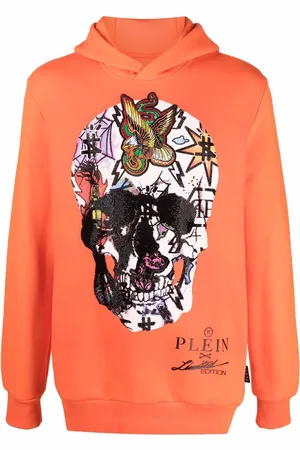 Philipp Plein Langærmet hættetrøje med grafisk tryk