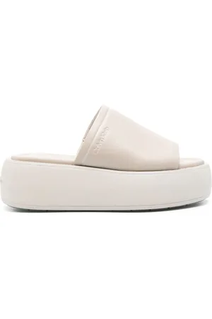Calvin Klein 60 mm mules i læder med plateausål