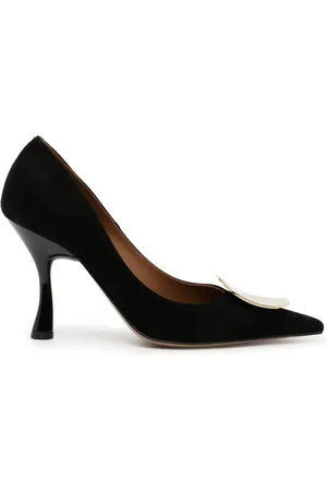 MALONE SOULIERS Vonn 90mm pumps i ruskind med metallisk finish