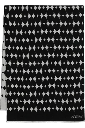 Moschino Tørklæde med broderet logo og hjerte-jacquard