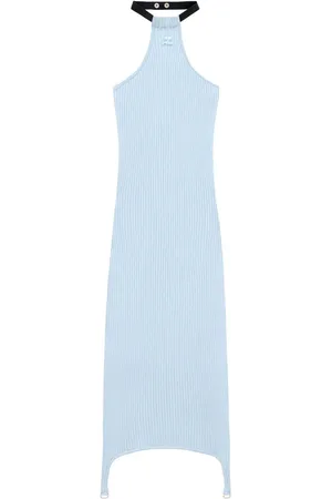 Courrèges Ribstrikket kjole med halterneck