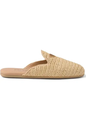 Prada Vævede sandaler med logoapplikation