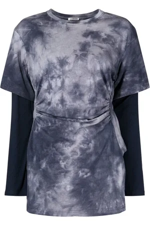 Ground Zero Langærmet T-shirt med batiktryk