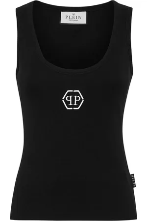 Philipp Plein Tanktop i bomuld med sekskantet logo