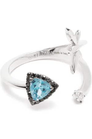 ANAPSARA Trinity diamantring i 18 karat hvidguld med topas