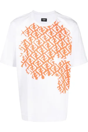 Fendi Oversize T-shirt med monogramtryk og rund hals