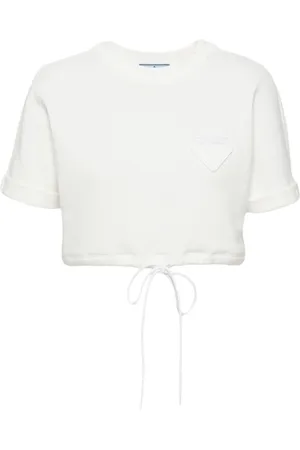 Prada Cropped T-shirt i fleece
