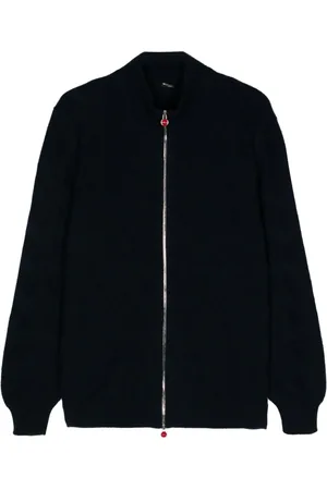Kiton Chevron-strikket cardigan med lynlås