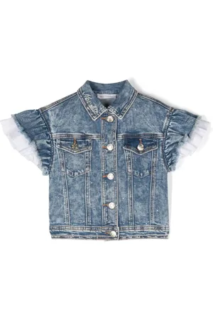 MONNALISA Denimjakke med flæseærmer