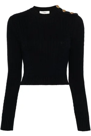 Chloé Cropped kabelstrikket trøje