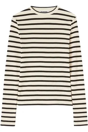 Jil Sander T-shirt i bomuld med striber