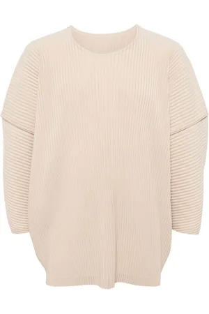 Issey Miyake Satinskjorte med plisseringer