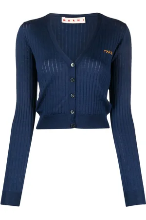 Marni Cropped cardigan med broderet logo
