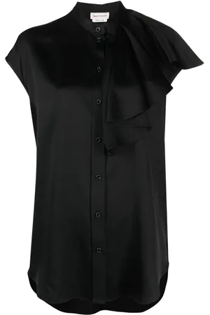 Alexander McQueen ærmeløs bluse med flæser