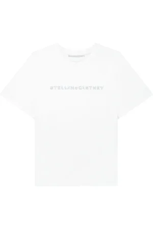 Stella McCartney T-shirt med krystaludsmykket logo