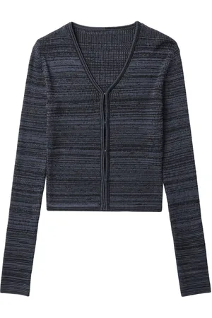 Low Classic Ribstrikket cardigan med V-hals