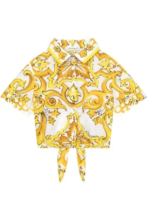 Dolce & Gabbana Cropped skjorte med Majolica-tryk