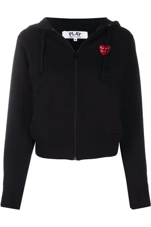 Comme des Garçons Hættetrøje med lynlås og logo-motiv