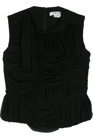 Comme des Garçons ærmeløs top med ruchedetalje
