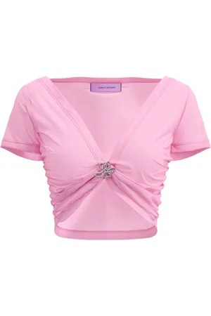 MACCAPANI Cropped Angela top med samledetalje