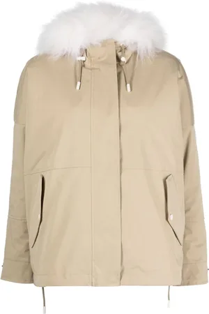 YVES SALOMON Vendbar cropped parka med hætte