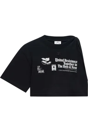 Courrèges Cropped asymmetrisk T-shirt