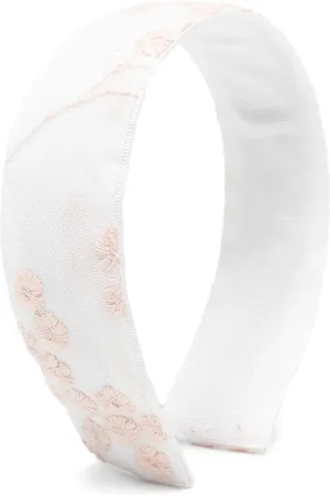 LA STUPENDERIA Hårbånd i tyl med blomsterbroderi