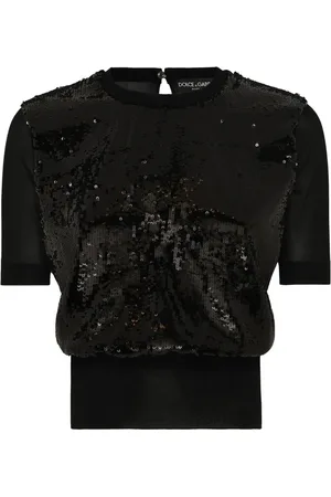 Dolce & Gabbana Kortærmet top med paillet-udsmykning