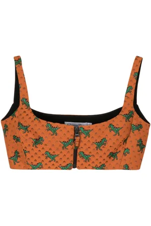 Dior Cropped top med dinosaur-broderi