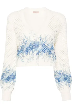 Twin-Set Cardigan i løs strik med trykknapper