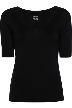 Majestic T-shirt i jersey med V-hals