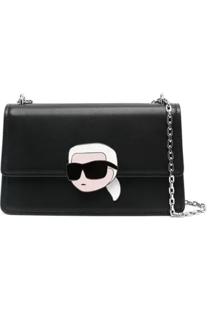 Karl Lagerfeld Ikon Lock skuldertaske i læder