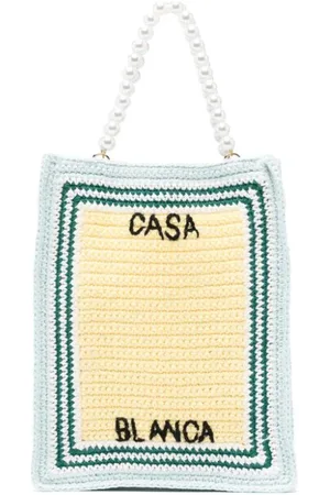 Casablanca Hæklet tote med broderet logo