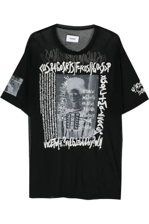 DOUBLET Halvgennemsigtig T-shirt med grafisk tryk