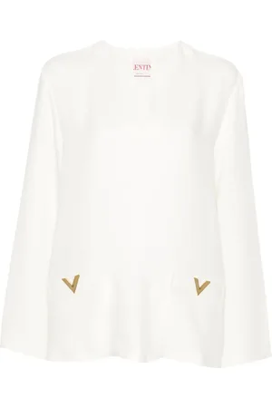 VALENTINO GARAVANI Tunika i silke med V-logoplade