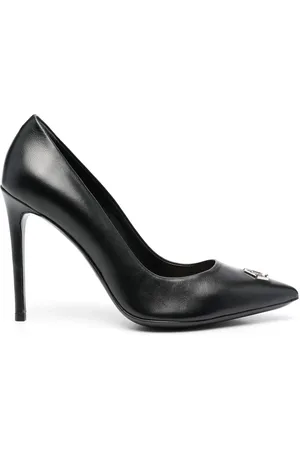 Philipp Plein 100mm pumps med logoplade og hæl
