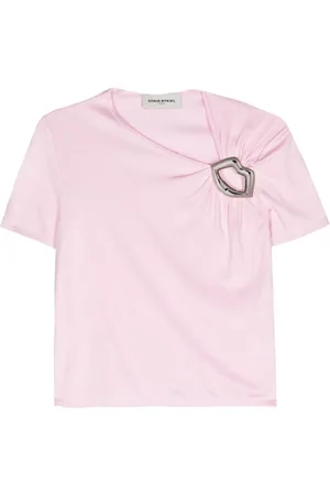Sonia by Sonia Rykiel Asymmetrisk T-shirt med læbemotiv