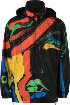 Moschino Jakke med hætte og kunstnerisk tryk