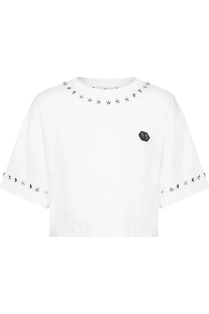 Philipp Plein Cropped top med stjernenitter