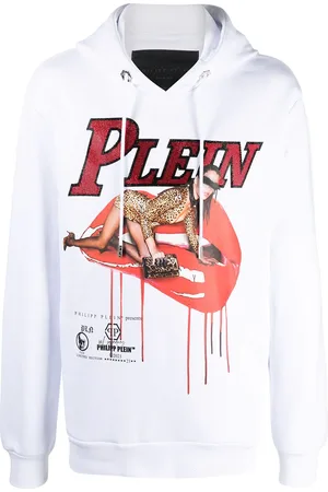 Philipp Plein Hættetrøje med grafisk tryk og ribbet kant