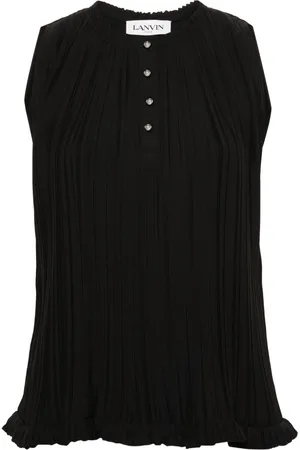 Lanvin ærmeløs top med plissering
