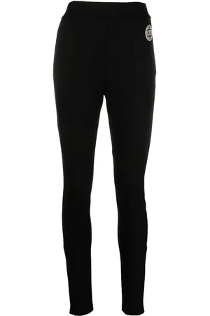 Twin-Set Leggings med logomærke og lynlås i siden