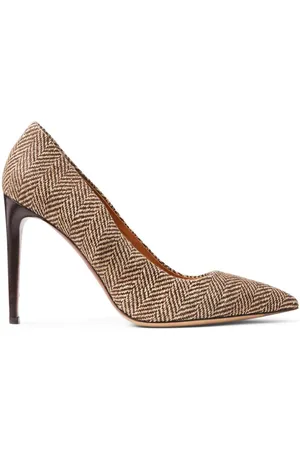 Ralph Lauren Celia 100mm pumpe i sildebensmønstret tweed