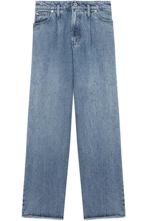 Halfboy Jeans med lige ben og mellemhøj talje