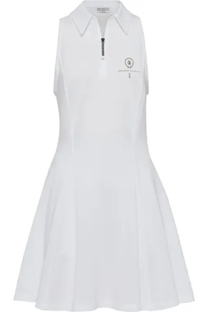 Brunello Cucinelli Logo-embroidered cotton dress