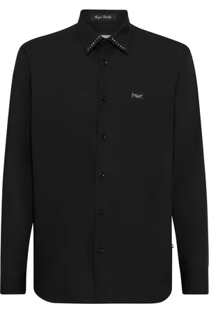 Philipp Plein Poplin-skjorte med nittedetalje