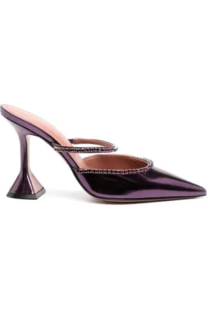 Amina Muaddi Gilda 80mm mules med krystaludsmykning