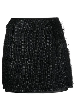 Lanvin Kort nederdel i metallisk tweed med A-snit