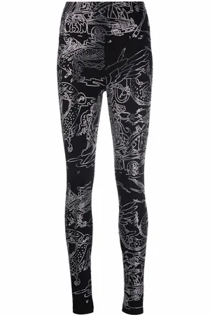 Philipp Plein Udsmykkede leggings med tattoo-tryk