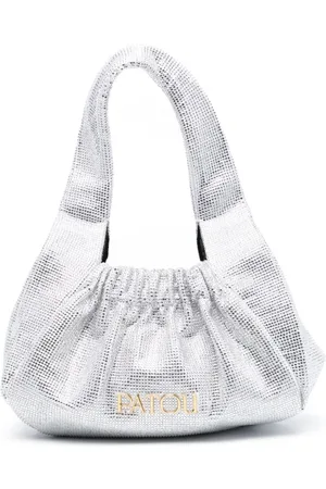Patou Le Biscuit satin-taske med udsmykning